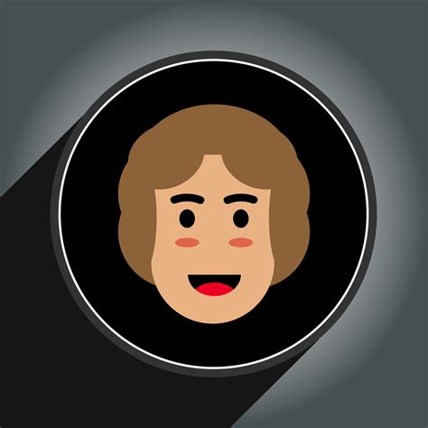 Cartoon avatar head design flat style in circle.Profile icon pro vector ...