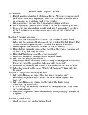 Animal Farm Chapter 7 Guide: Comprehension, Discussion | Course Hero