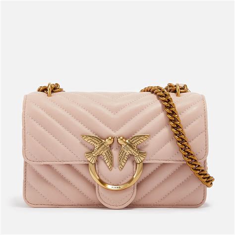 Pinko Love One Mini Dc Quilted Leather Shoulder Bag In Pink Lyst Uk