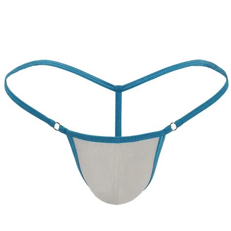 Mens Sexy G Strings Thongs Man Cotton Transparent Mini Micro Bikini