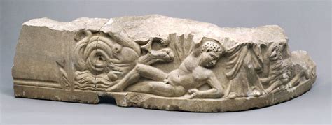 Fragmentary Christian Sarcophagus With Jonah And The Sea Monster Y1994