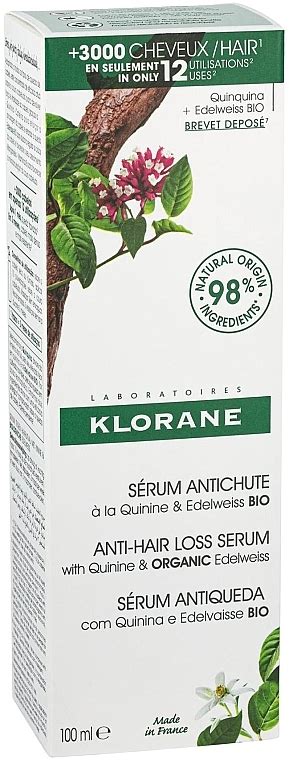 Klorane Hair Strengthening Serum With Quinine Organic Edelweiss