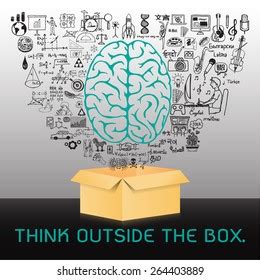 Think Outside Box Hand Drawn Business Stock Vector Royalty Free