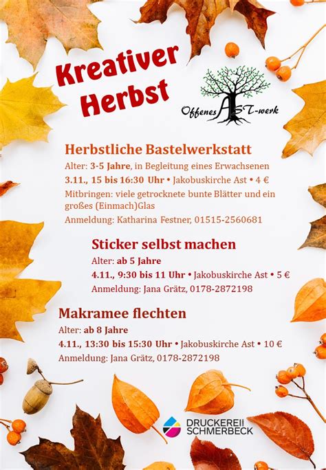 Kreativer Herbst 2022 Offenes Astwerk E V