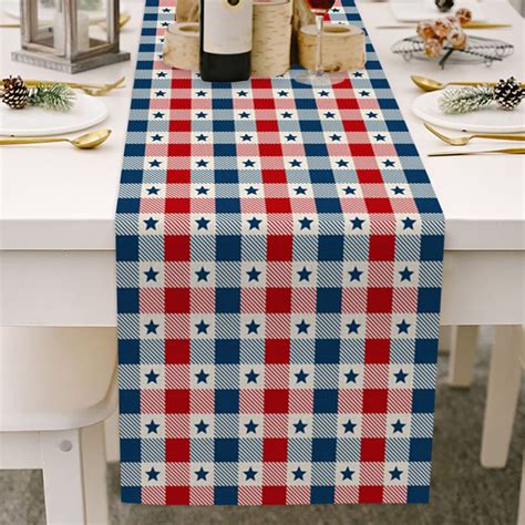 Independence Day Dining Table Runner Dresser Scarf Truck American Flag