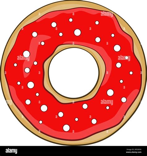 Strawberry Donut Cartoon Vector Illustration Stock Vector Image And Art Alamy