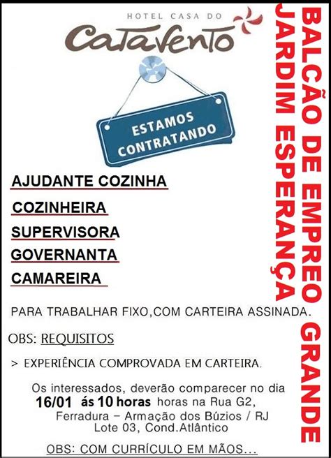 Vagas Para Ajudante De Cozinha Cozinheiro Supervisora Governanta