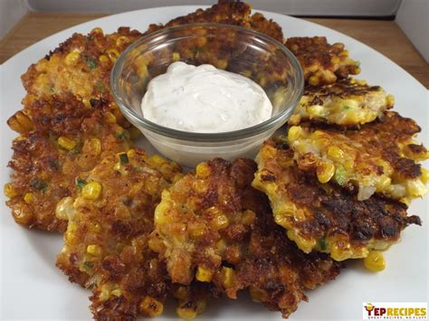 Tex Mex Corn Fritters With Cilantro Lime Dip Ricetta