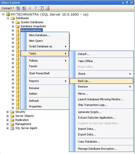 Backup Database Sql Server Sql Server Backup Database