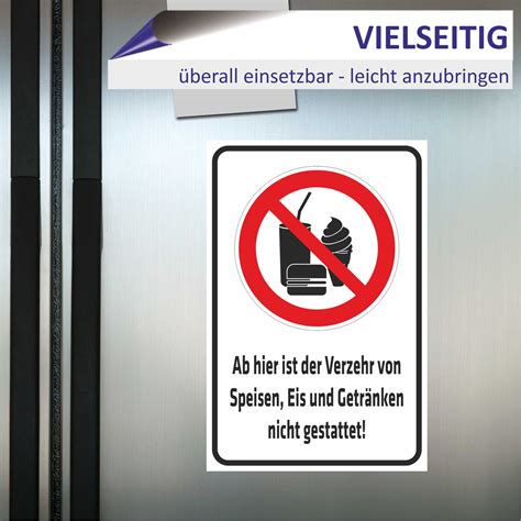 Schild - Verbotsschild - Ab hier ist der Verzehr von Speisen Eis und G