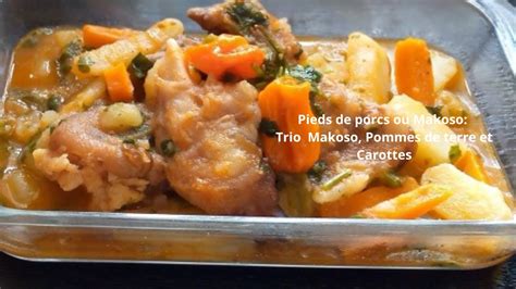 Bouillon Des Pieds De Porc Ou Makoso Aux Pommes De Terre Et Carottes