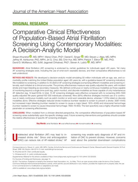 PDF Comparative Clinical Effectiveness Of PopulationBased Atrial