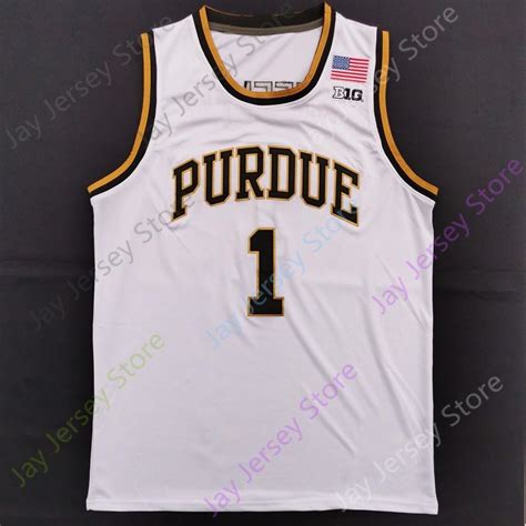 Purdue Boilermakers Basketball Jersey Ncaa College Zach Edey Fletcher