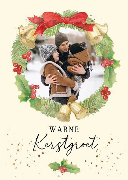 Kerstkaart Illustratie Kerstkrans Met Eigen Kaartje2go