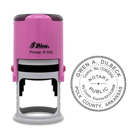 Round Pink Arkansas Notary Stamp Simply Stamps