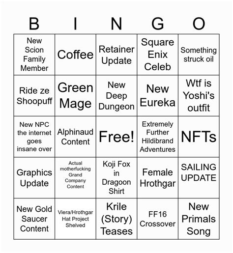 Tokyo Fan Fest Bingo Card