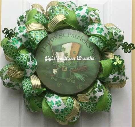 St Patrick S Day Wreath St Patrick S Day Deco Mesh Etsy Wreaths