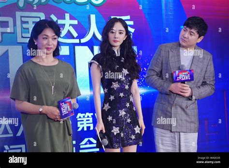 (From left) Chinese dancer Jin Xing, actress Yang Mi, and comedian and ...