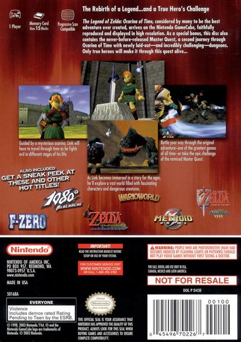 The Legend Of Zelda Ocarina Of Time Master Quest Cover Or Packaging Material Mobygames