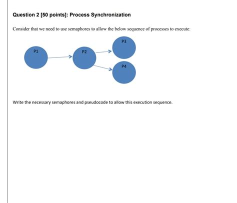 Solved Question 2 [50 Points] Process Synchronization