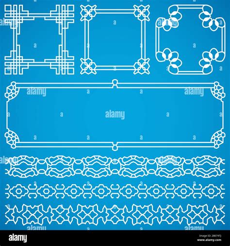 Chinese Decorative Vector Frames And Borders With Oriental Ornament