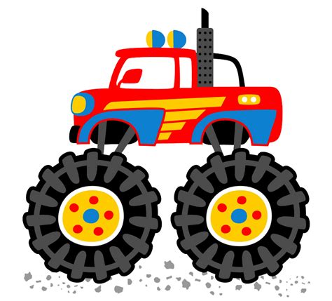 Cartoon Red Monster Truck Png Transparent ClipartLib