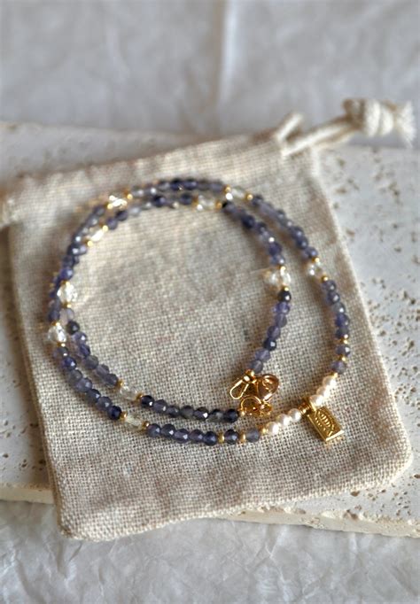 Iolite Bracelet And Necklace Set Crystal Necklaces Matching Jewelry