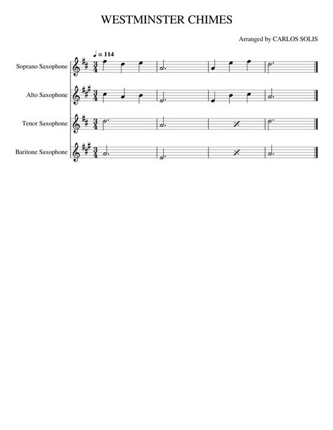 Westminster Chimes By Carlit0churrit0 Sheet Music For Saxophone Alto