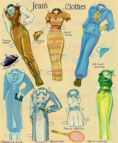 Vintage Paper Doll Printable Pdf Art Deco Paper Doll 30s Etsy