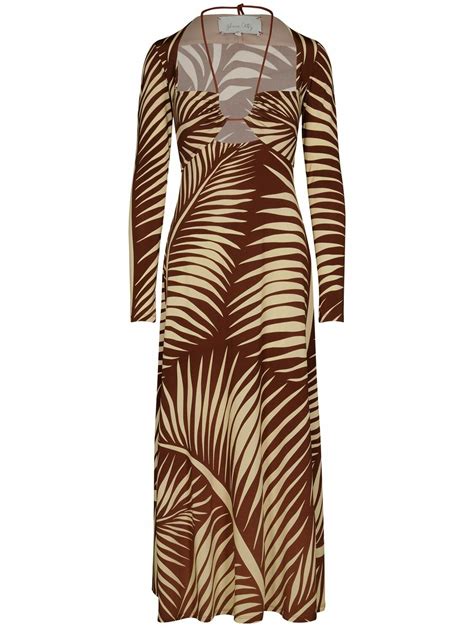 Johanna Ortiz Printed Shiny Jersey Midi Dress Johanna Ortiz