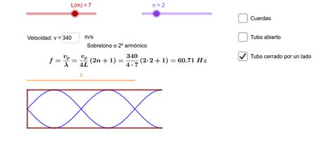 Ondas Estacionarias En Cuerdas Y Tubos GeoGebra