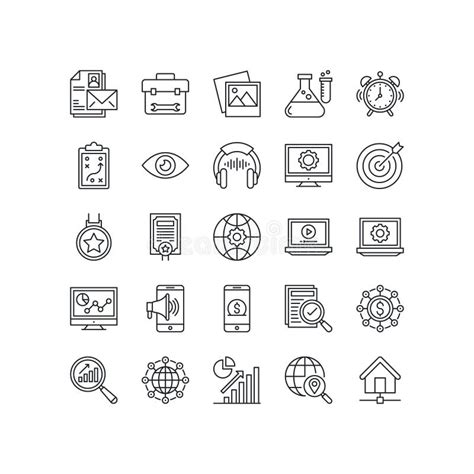 Startup And Development Line Icon Set Business Symbols Collection