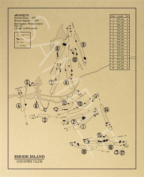 Rhode Island Country Club Outline (Print) – GolfBlueprints