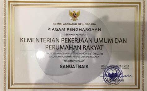 Kementerian PUPR Menerima Penghargaan BKN Award 2019 Dan Penghargaan