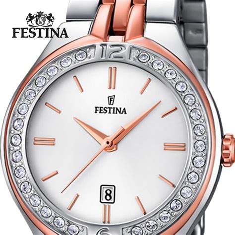 FESTINA Damenuhr Mademoiselle Analog Quarz Edelstahl Silber Rosegold