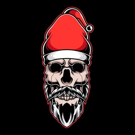 Illustration Of Skull Head Wearing Santa Hat For Christmas 23825589