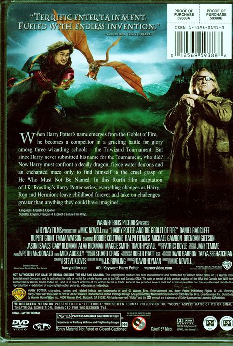 DVD Movie Harry Potter And The Goblet Of Fire DVD Widescreen