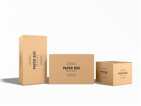 Premium Psd Cardboard Paper Delivery Box Packaging Mockup