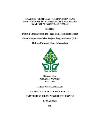 Rukun Dan Syarat Musyarakah KONSEP TINJAUAN UMUM MUSYARAKAH