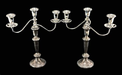 Sold At Auction Empire Empire Sterling Silver Weighted Candle Holders