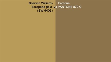 Sherwin Williams Escapade Gold Sw 6403 Vs Pantone 872 C Side By Side