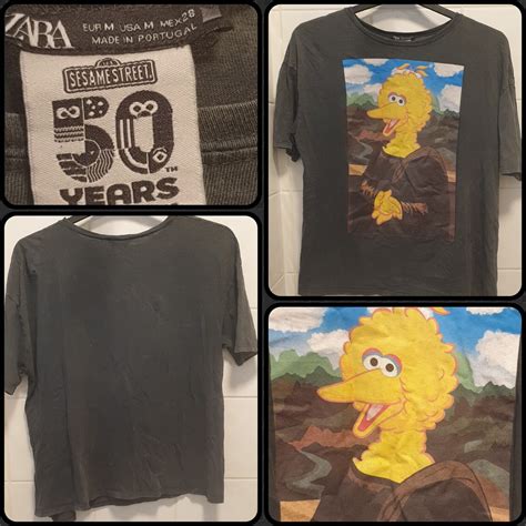 Zara Sesame Street 50 Years Mona Lisa Smile Big Bird  Gem