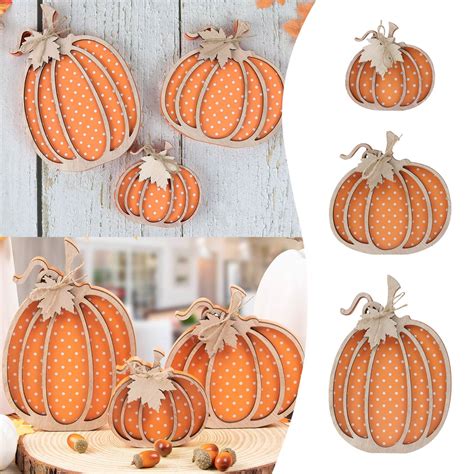 Rovga Fall Decor Wooden Autumn Pumpkin Fall Decorations For Home Shelf ...