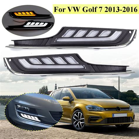 1 Pair 12V Car Led DRL Daytime Running Light Flashing For Vw For