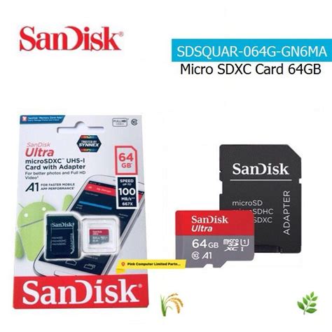 Sandisk Ultra Micro Sdxc Uhs I Card 64gb Sdsquar 064g Gn6mnredgray Class 10 With Adapter