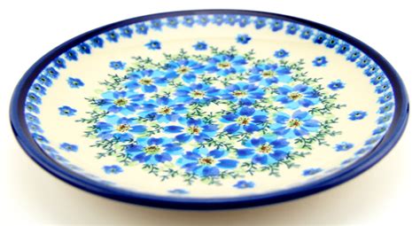 Polish Pottery 7.5" Plate in Blue Blossom Elegance Design, Blue Blossom ...