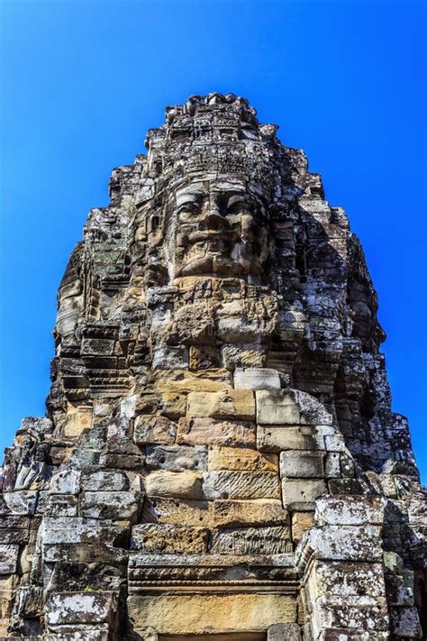 Ancient Bayon Temple In Angkor Thom Siem Reap Cambodia Stock Photo