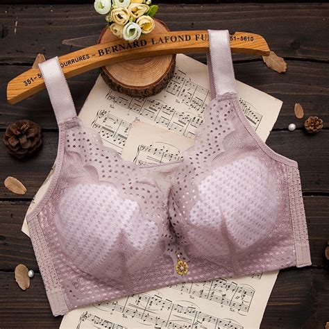 38 46 Cde Cup Women Plus Size Bra Wireless Sexy Lace 3 4 Thin Cup Push