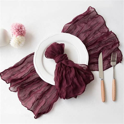 Amazon Pack Cheesecloth Napkins Inches Burgundy Cheese