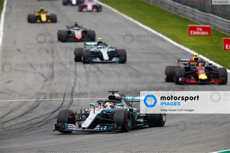 Lewis Hamilton Mercedes Amg F1 W09 Leads Max Verstappen Red Bull Racing Rb14 Tag Heuer